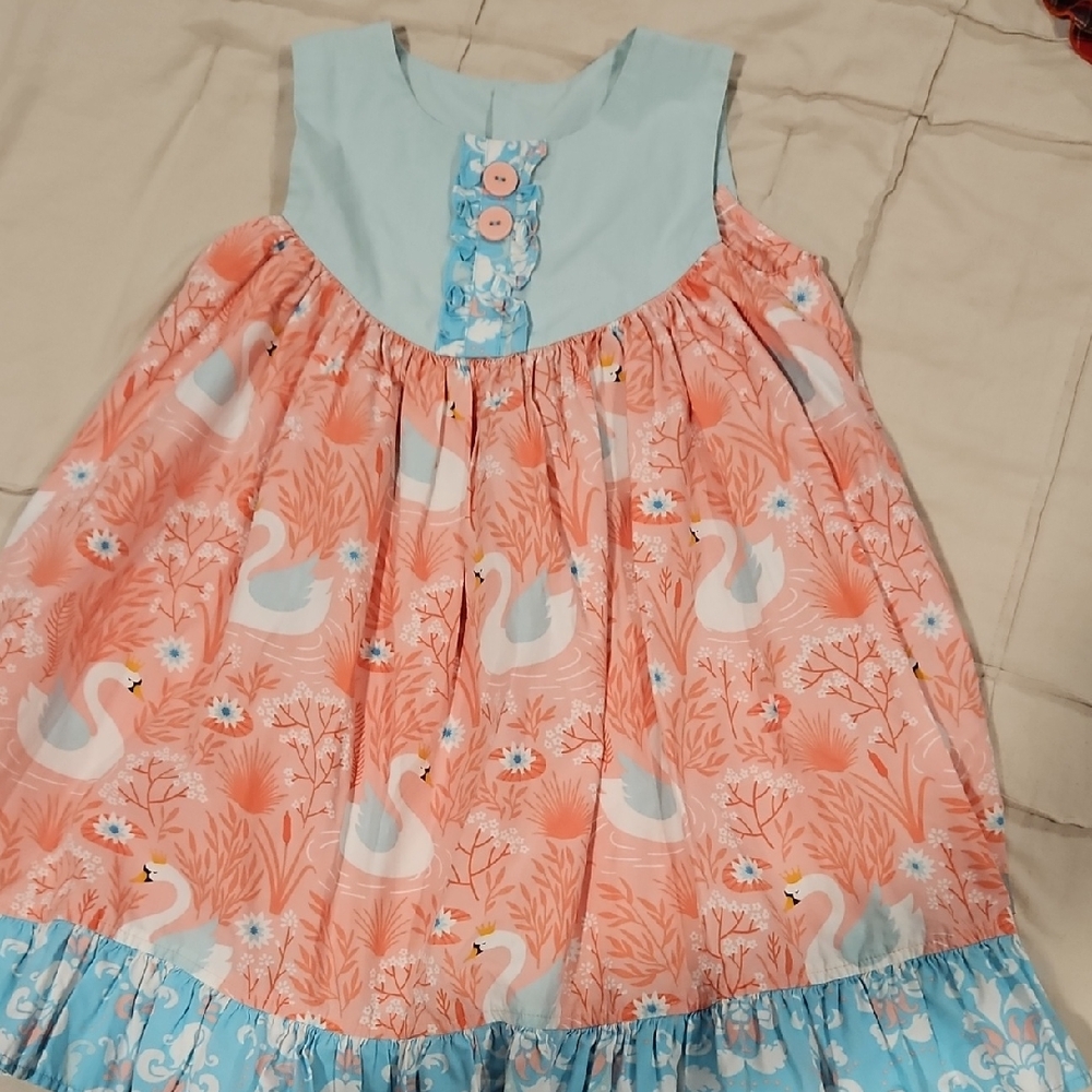 Eleanor Rose Swan Print Dress